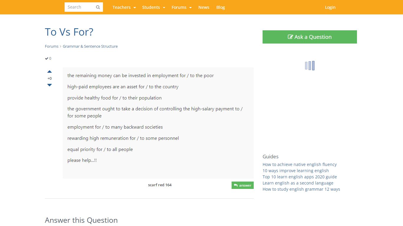 To Vs For? - englishforums.com